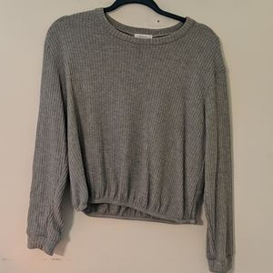 Grey Long Sleeve Crop